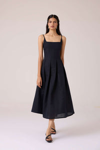 Eos Black Midi Dress