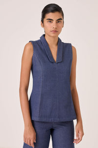 Maira Handloom Denim Waistcoat