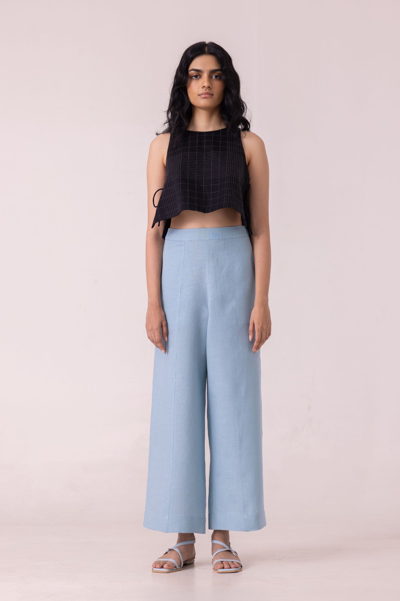 Moira Blue Linen Pants