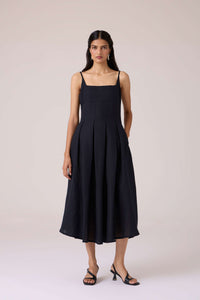Eos Black Midi Dress