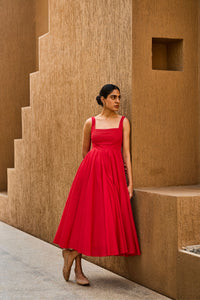 Manoor Red Organic Cotton Dress