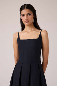 Eos Black Midi Dress