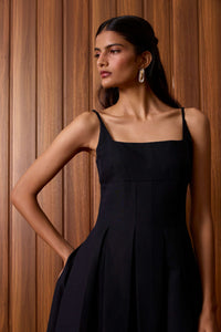 Eos Black Midi Dress