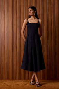 Eos Black Midi Dress