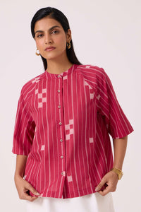 Dorian Rhubarb Ikat Top