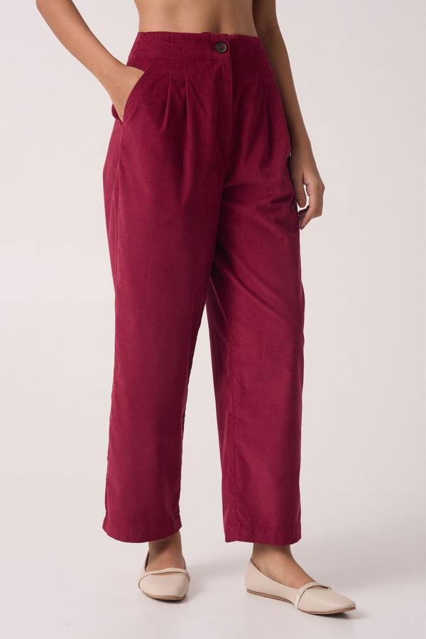 Margit Cherry Corduroy Pants