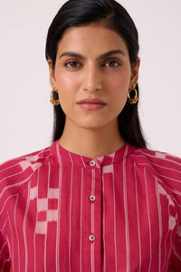 Dorian Rhubarb Ikat Top