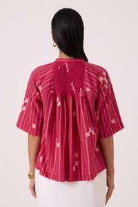Dorian Rhubarb Ikat Top