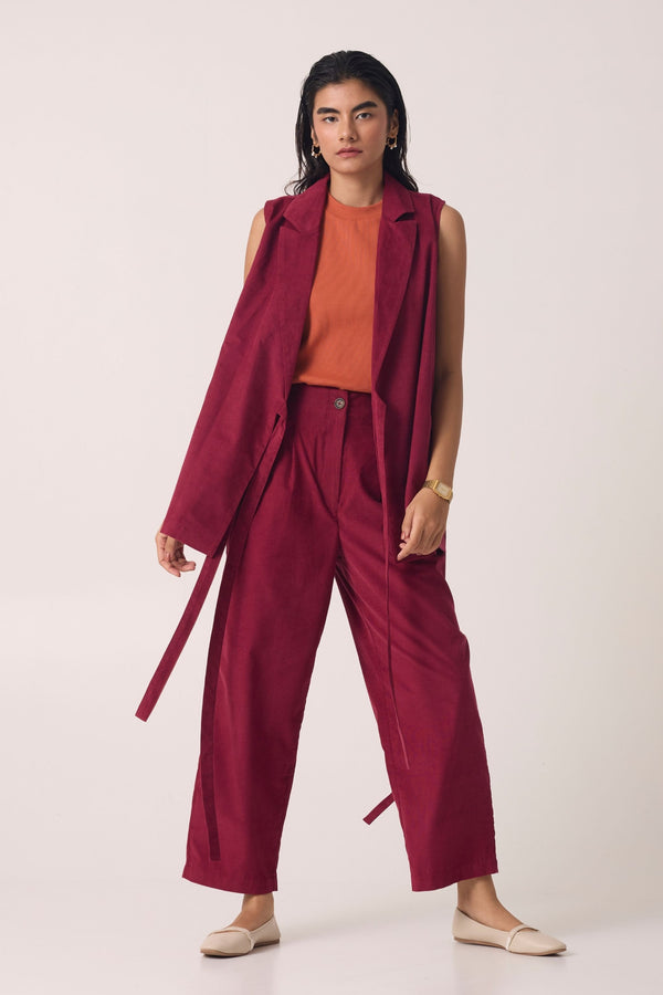 Margit Cherry Corduroy Pants