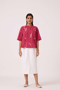 Dorian Rhubarb Ikat Top
