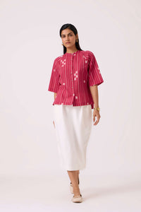 Dorian Rhubarb Ikat Top