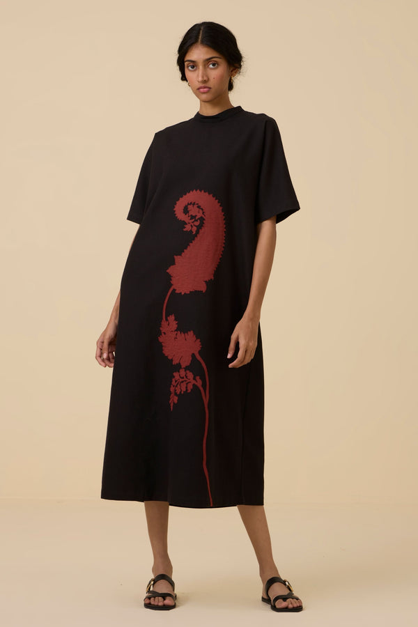 Ehan Black Hand Applique Dress