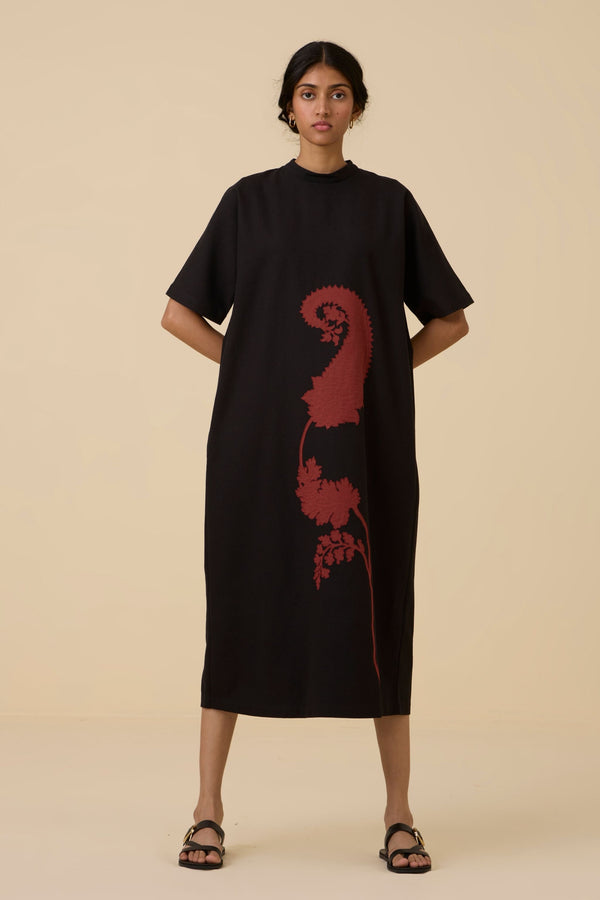 Ehan Black Hand Applique Dress