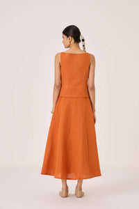 Senaka Tangerine Quilted Dress
