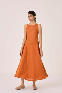 Senaka Tangerine Quilted Dress