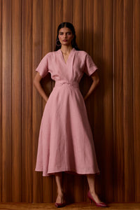 Miyake Rose Linen Dress