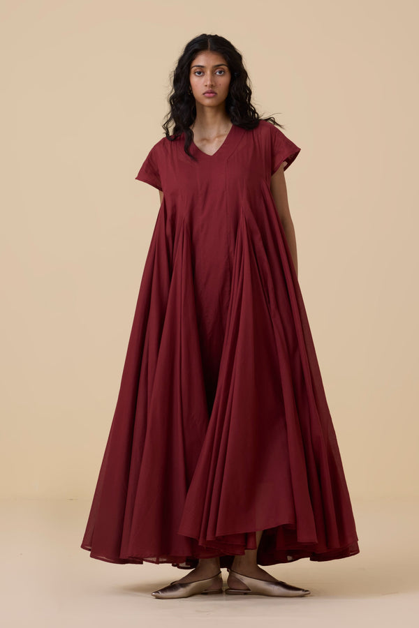 Hadil Berry Cotton Maxi Dress