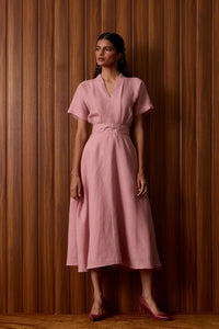 Miyake Rose Linen Dress