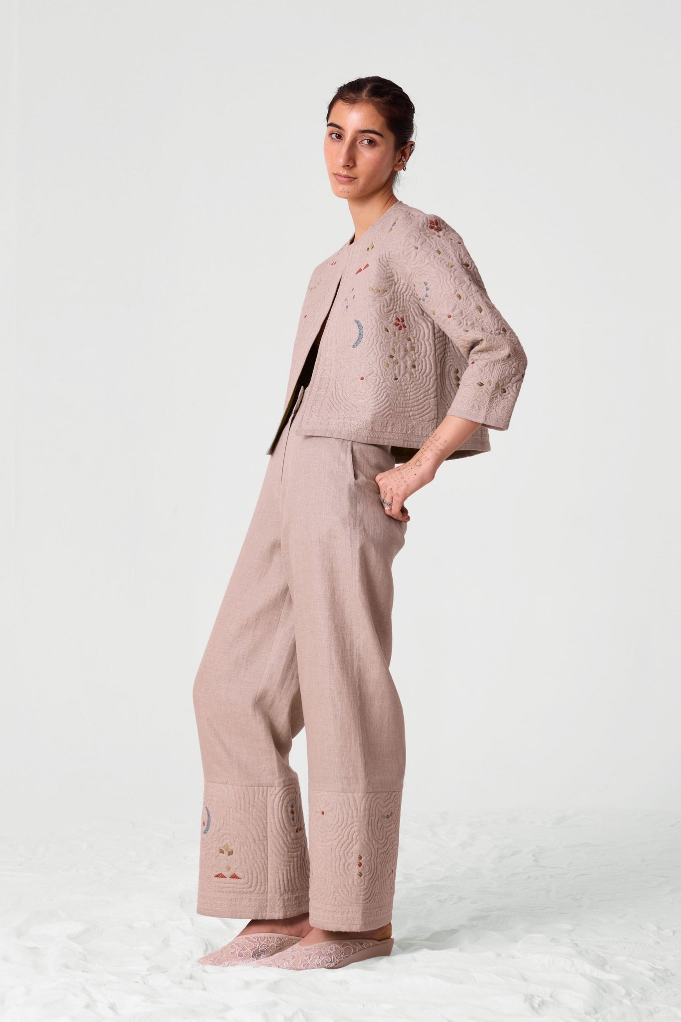 Kari hand Quilted Embroidered Pants