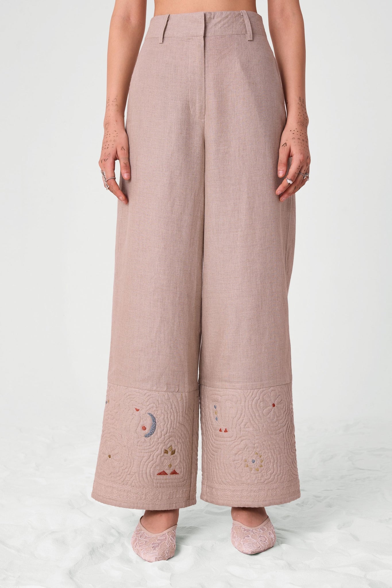 Kari hand Quilted Embroidered Pants