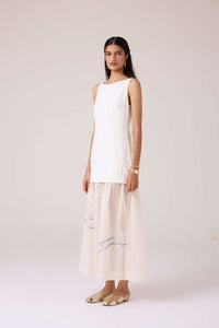 Astra White Embroidered Maxi Dress