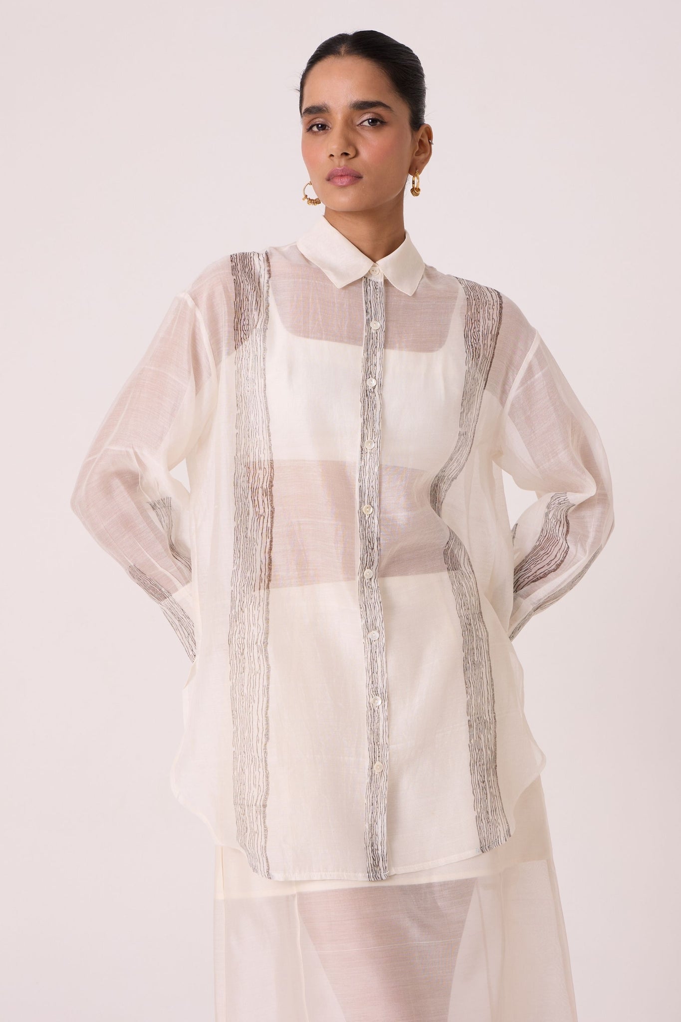 Tori Off White Hand Printed Shirt