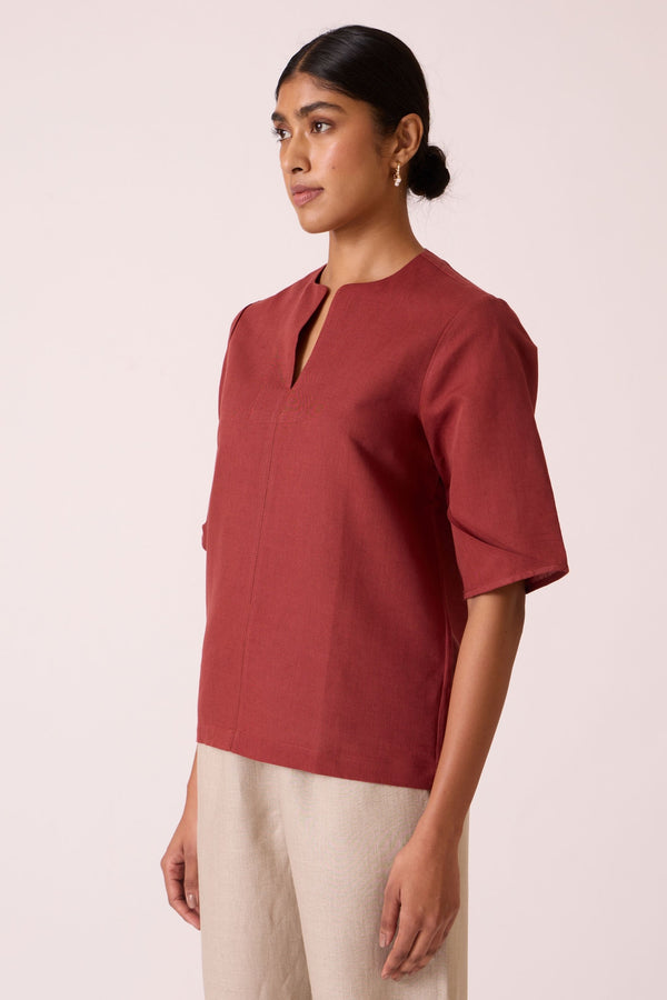 Manu Umber Linen Cotton Top