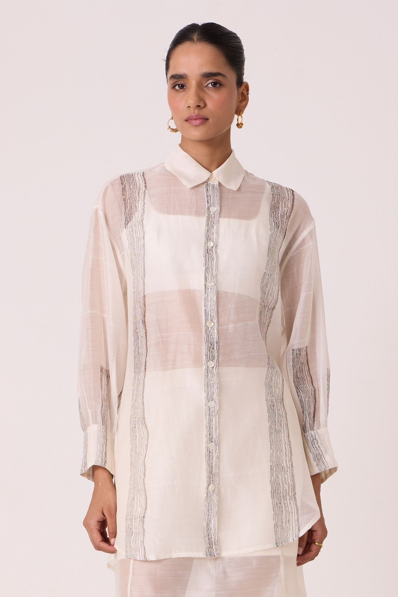 Tori Off White Hand Printed Shirt