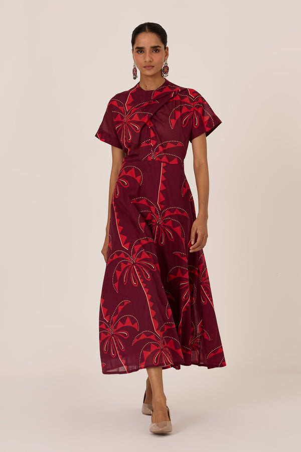 Dalia Palm Print Dress