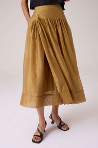 Tereza Yellow Handwoven Wrap Skirt
