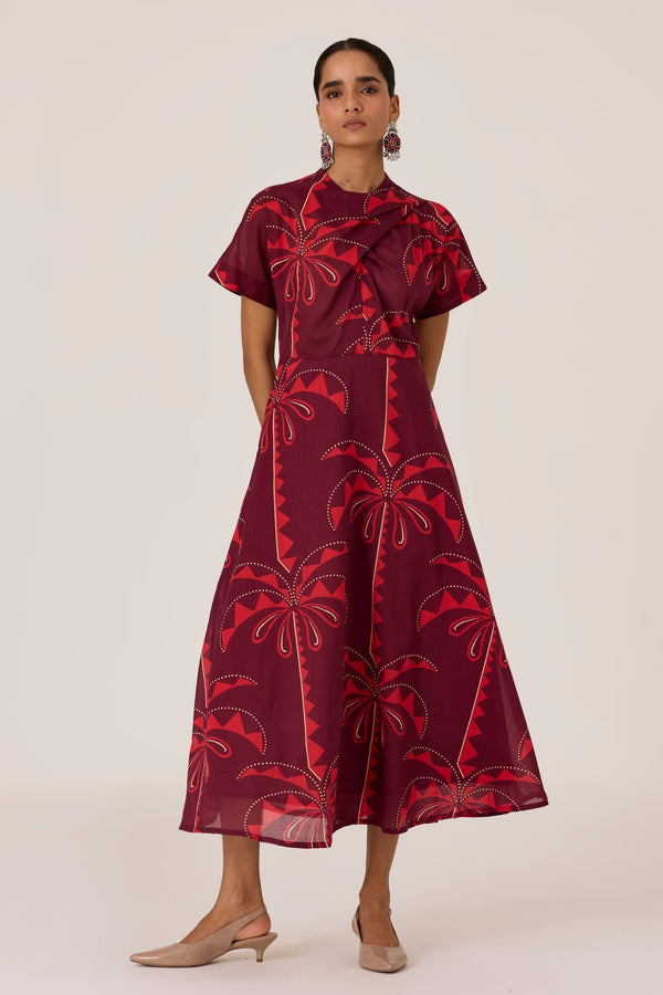 Dalia Palm Print Dress