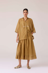 Tereza Yellow Handwoven Wrap Skirt