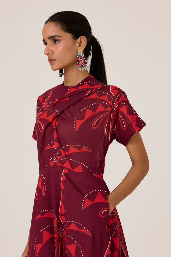 Dalia Palm Print Dress