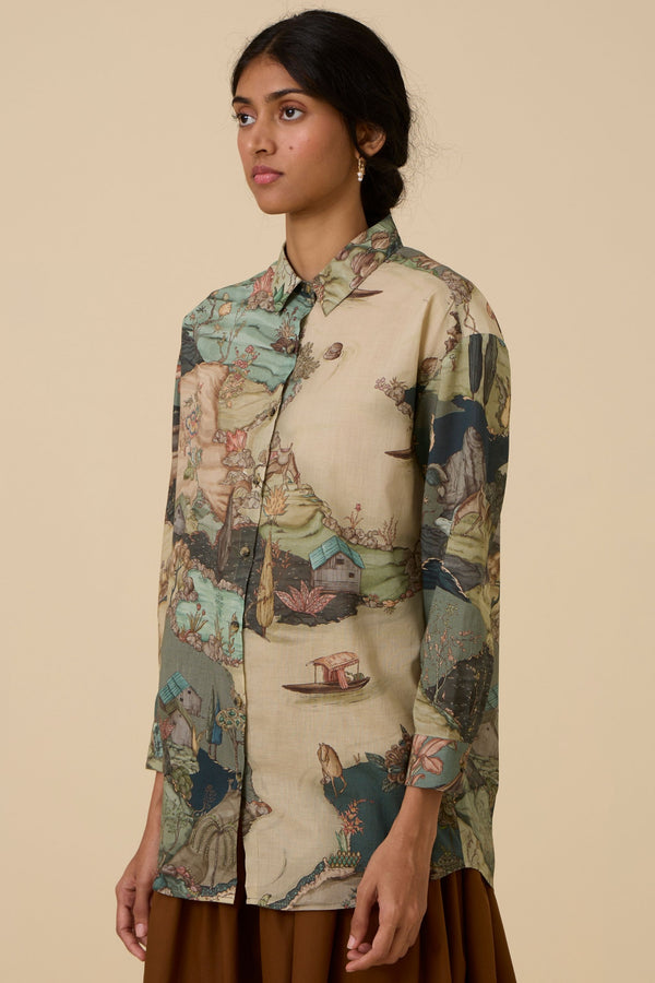 Joyce Green Print Shirt