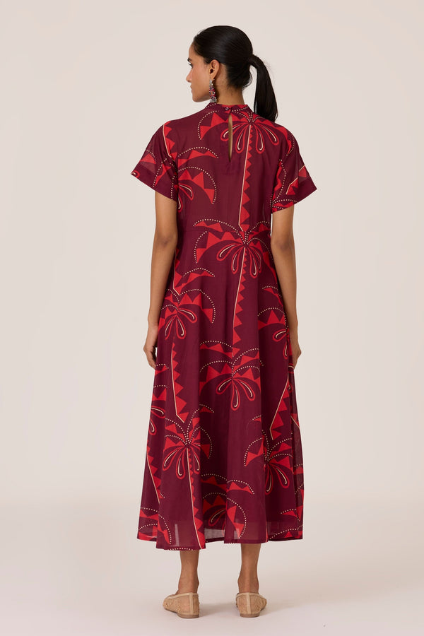 Dalia Palm Print Dress