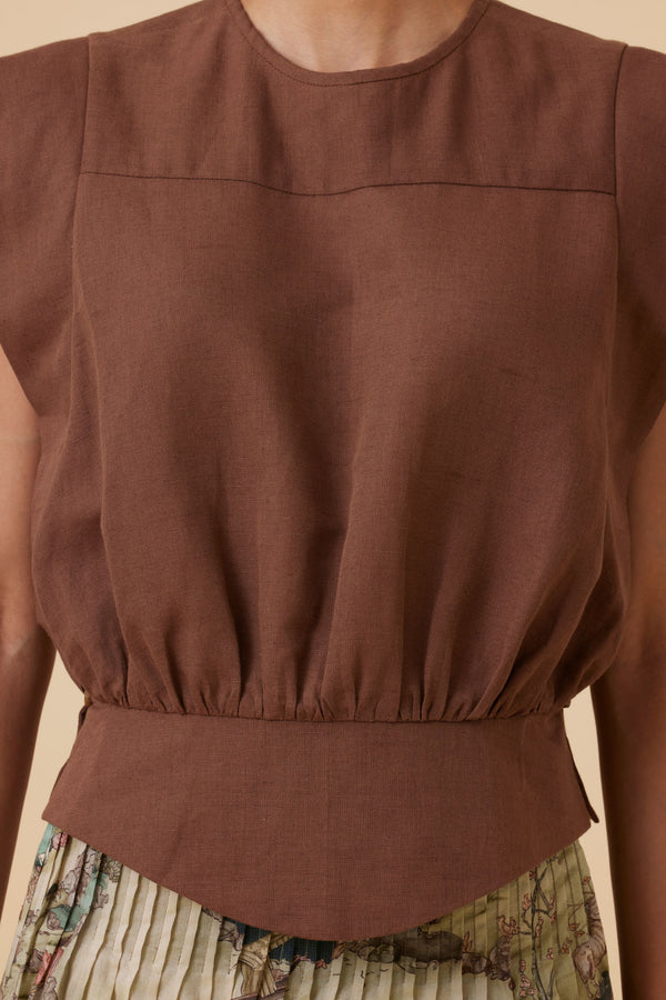 Tahira Brown Top