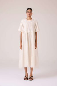 Callisto White Handwoven Dress