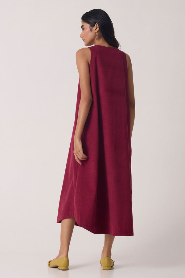 Hamm Cherry Corduroy Midi Dress