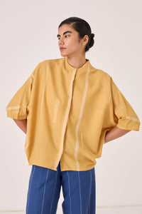 Kavinda Yellow Handwoven Shirt