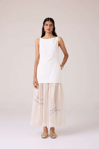 Astra White Embroidered Maxi Dress