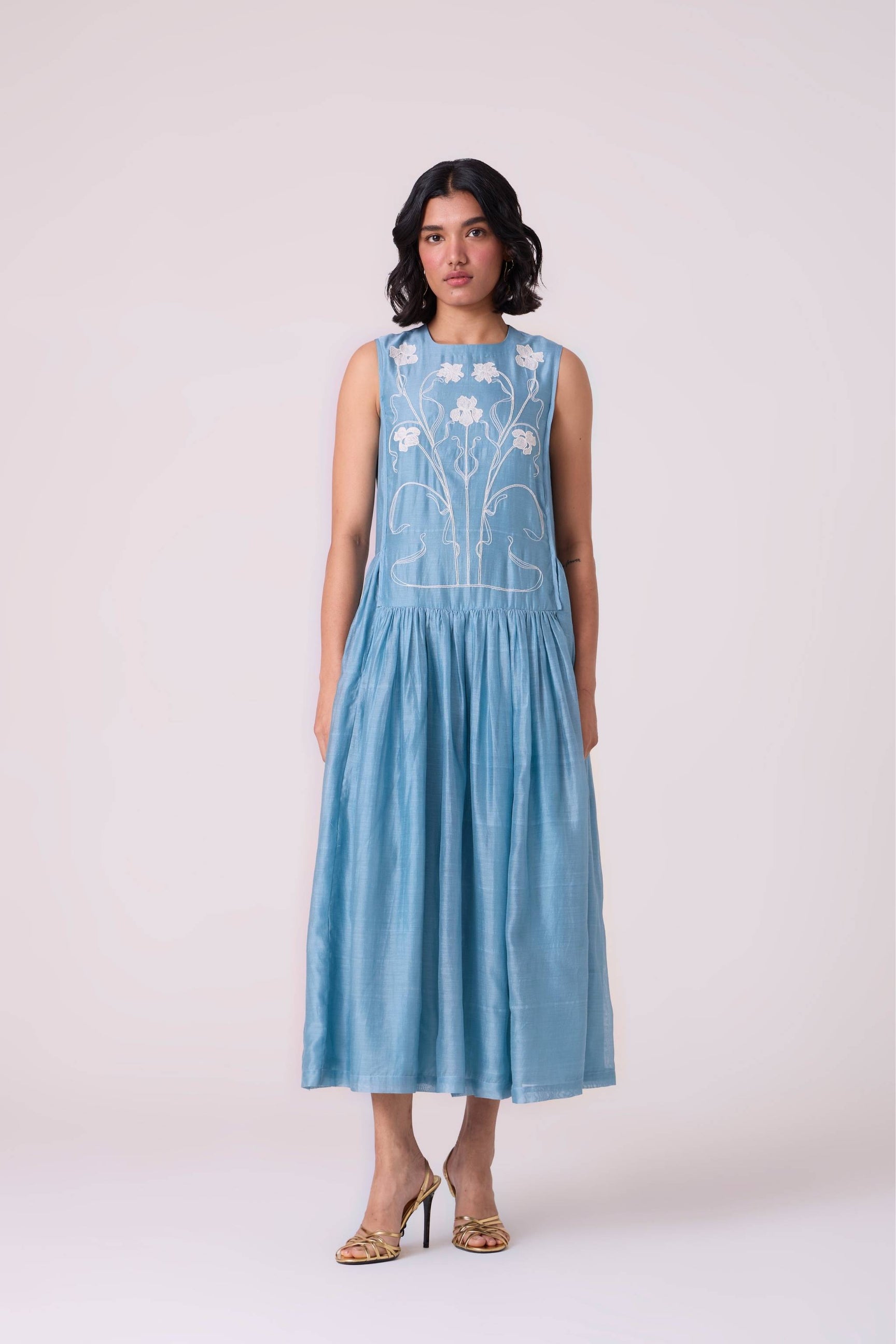 Aleksey Blue Handwoven Maxi Dress image 3