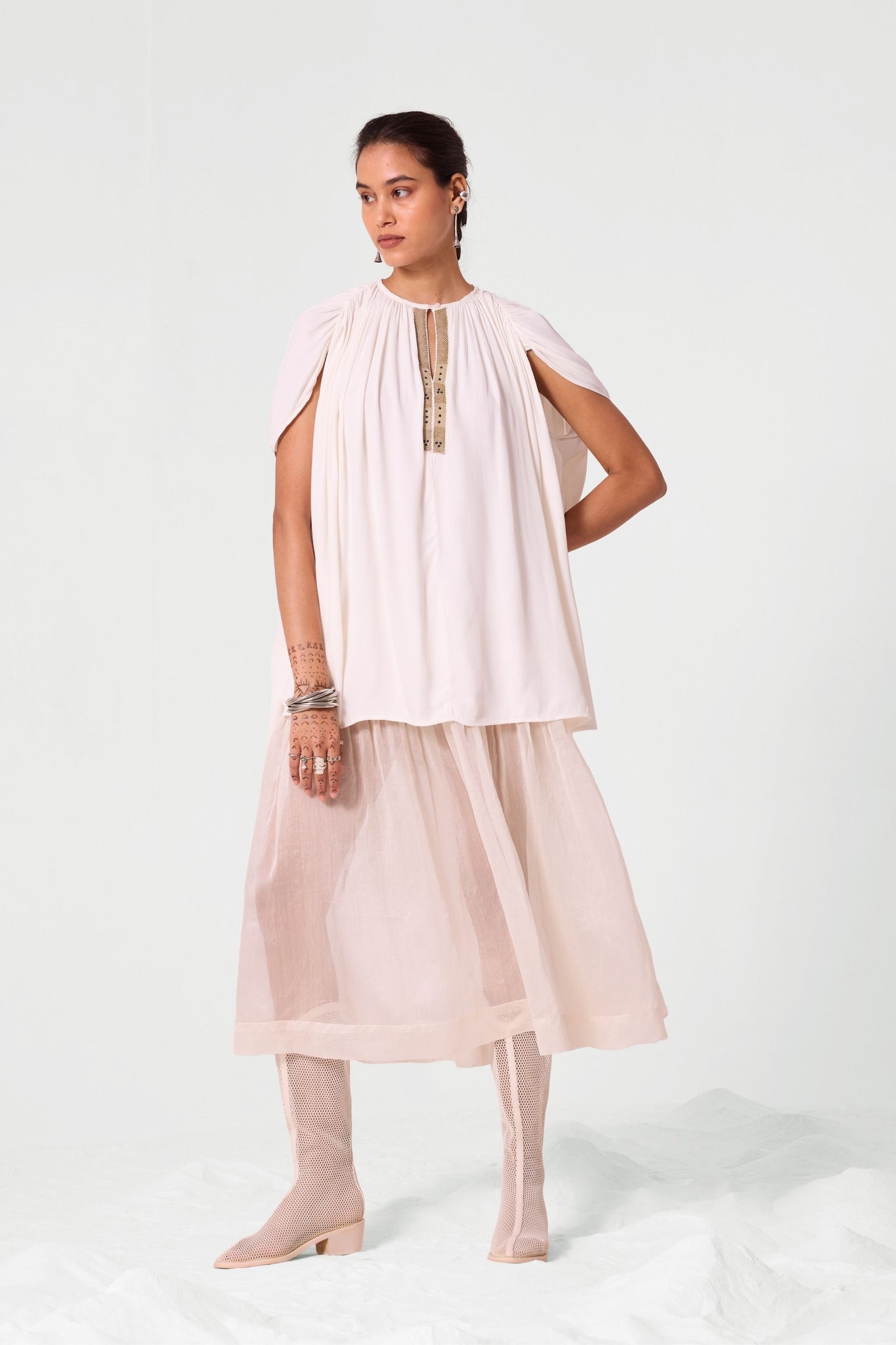 Kairav Sheer Hem Dress