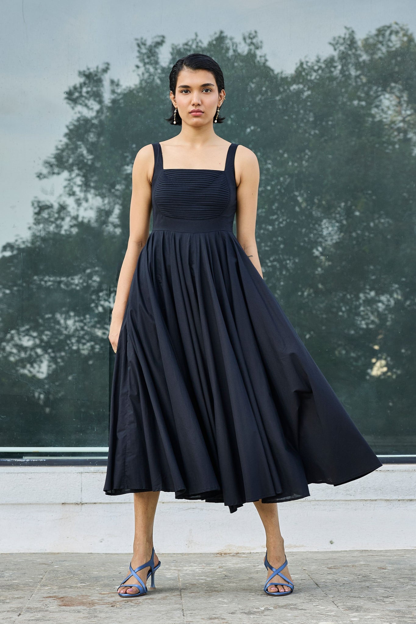 Manoor Black Organic Cotton Dress – The Summer House