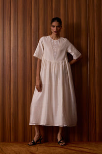 Callisto White Handwoven Dress