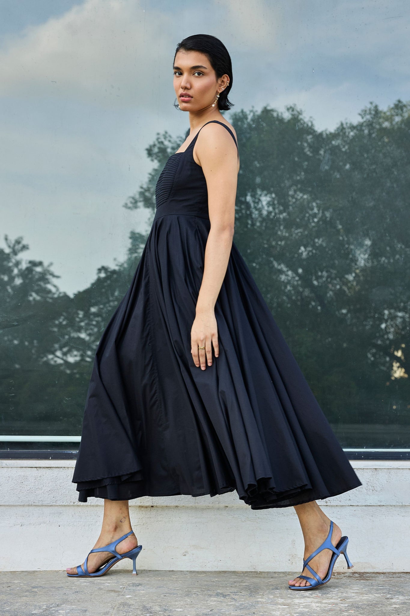 Manoor Black Organic Cotton Dress – The Summer House