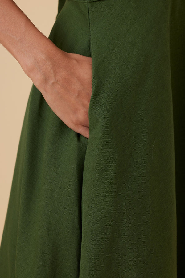 Miyake Green Midi Dress