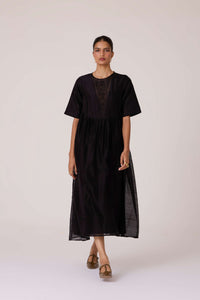 Callisto Black Handwoven Dress