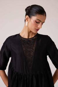 Callisto Black Handwoven Dress