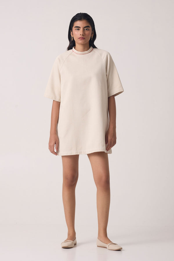 Soichi Off White Handwoven Dress