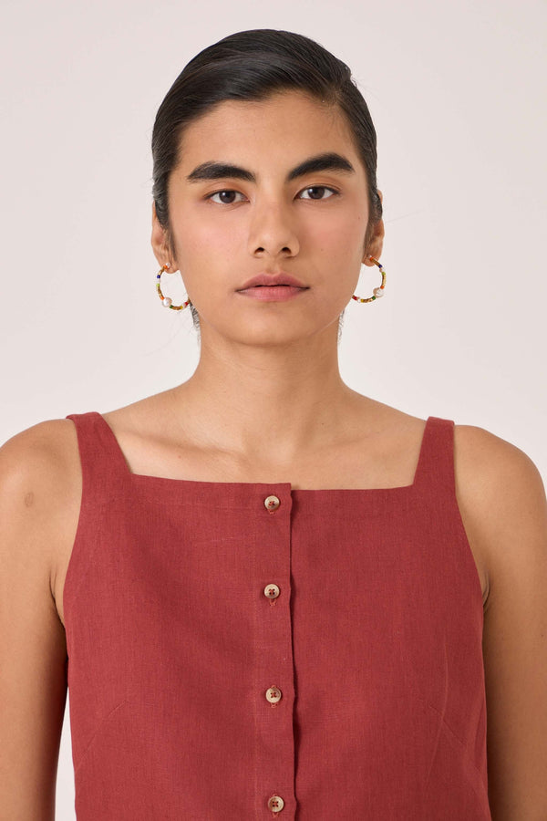 Bisa Umber Button Down Top
